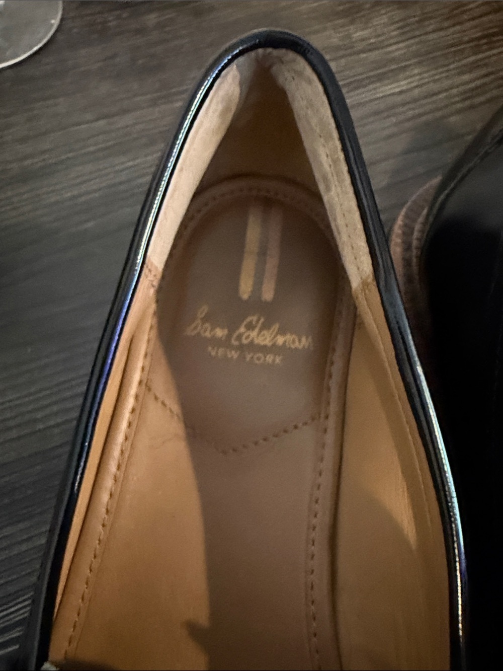 Sam Edelman Black Leather Bit Loafers with Brown Platform - Picture 6 of 8